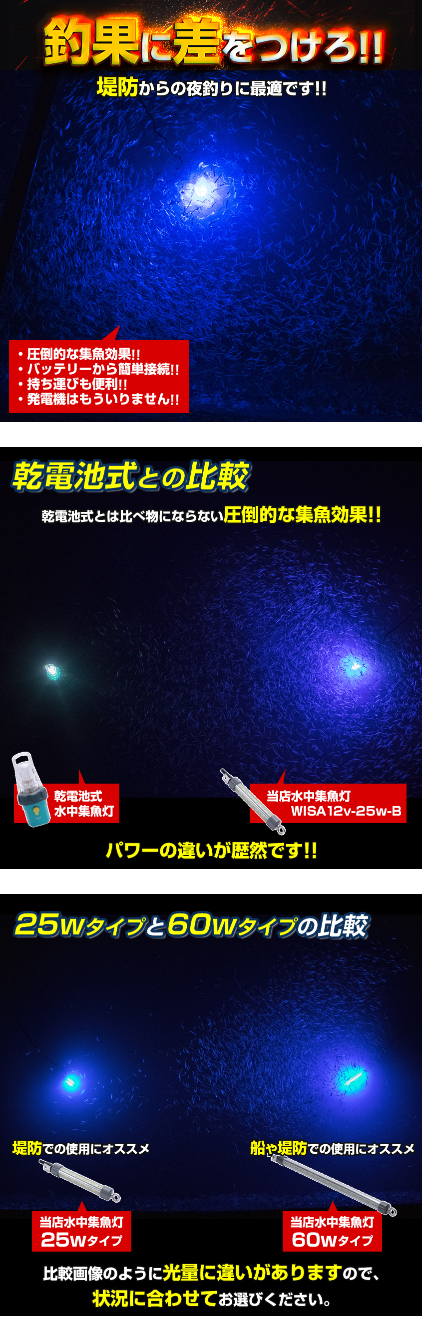 売れ筋がひクリスマスプレゼント！ 12v LED 青 集魚ライト 水中 ブルー 集魚灯 25w 水中集魚灯 バッテリー用 小型 水中ライト 釣り  タチウオ アジ - その他 - hlt.no